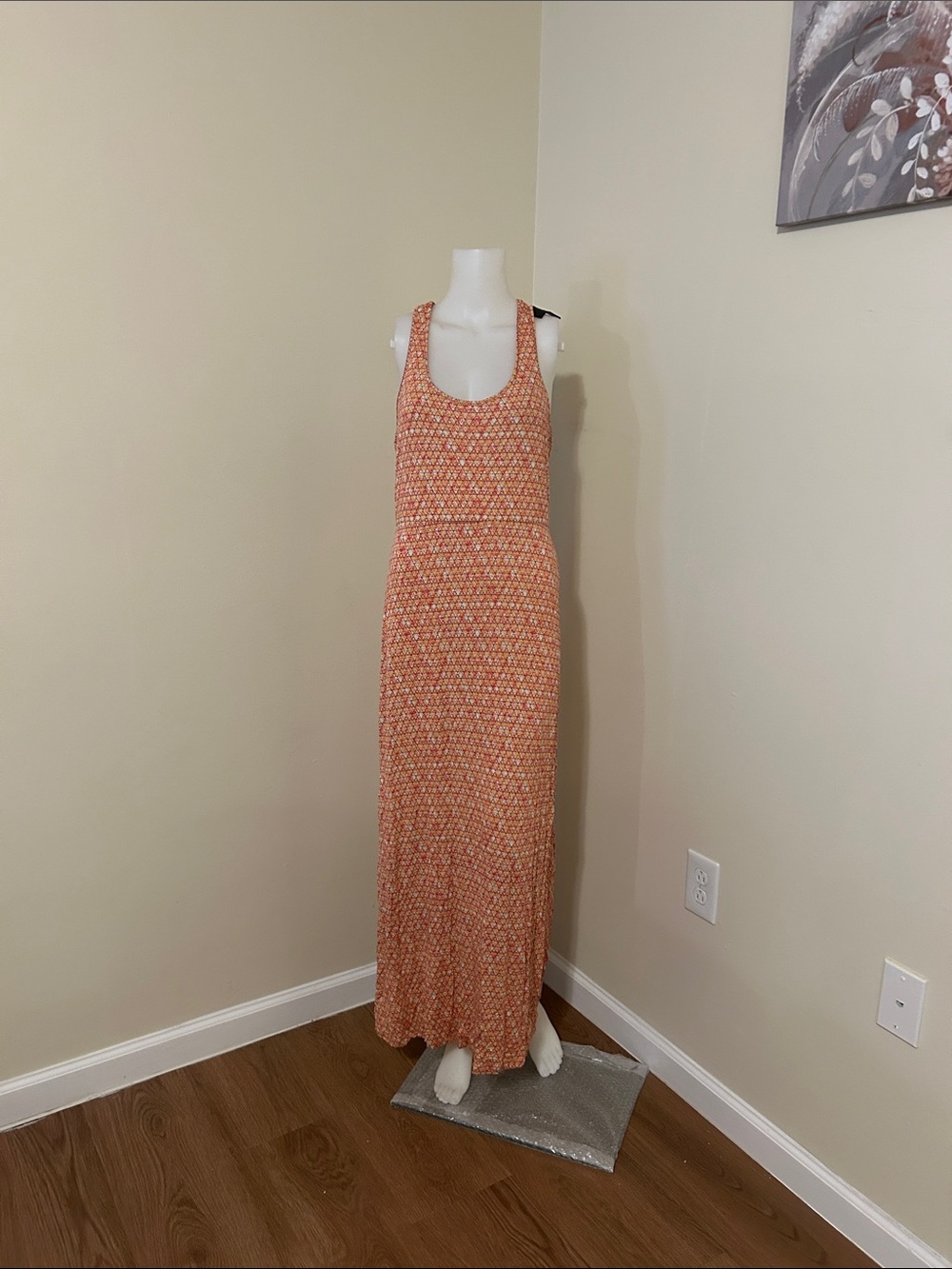 a.n.a Orange Printed Sleeveless Maxi Dress